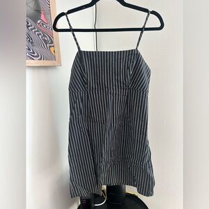 Striped Black and Grey Mini Dress 🖤